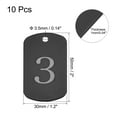 thumbnail image 2 of Etiqueta de clave de metal de aluminio Uxcell, etiqueta de número, etiqueta de identificación con anillo rectangular en blanco para decoración negra 10 piezas, 2 of 5