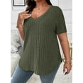 thumbnail image 4 of SIEANE Women's Plus Size short Sleeve Tops V Neck Pullover Sweaters Summer Blouse 1X-5X, 4 of 6