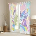 thumbnail image 3 of Erosebridal Cartoon Animal Unicorn Curtains and Drapes(38x45),Rainbow Stars Print Blackout Curtains for Bedroom,Dreamy Colorful Curtains Pack of 2(38x45),Super Cozy Room Decorative, 3 of 6