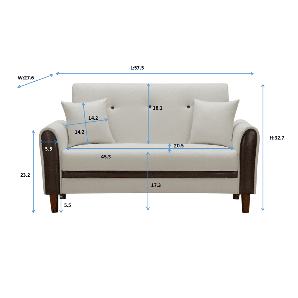Kepooman Modern 2 Piece Sofa and Loveseat Set for Small Space Living Room Bedroom Office, Beige Kepooman Modern 2 Piece Sofa and Loveseat Set for Small Space Living Room Bedroom Office, Beige