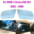 thumbnail image 2 of For BMW 5 Series E60 E61 E63 E64 2003-2008 Left&Right Side Blue Heated Wing Mirror Glass Wide Angle Rearview Mirror left blue, 2 of 6