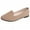 Khaki, variant on Women Girls Solid Big Size Slip On Flat Shallow Comfort Casual Single Shoes