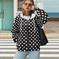 thumbnail image 4 of Yuyamidu Black Zip Up Hoodie Women Weighted Hoodie Oversized Sweatshirt for Women Sweat ShirtSweat Shirt Polka Point Womens Crewneck Sweatshirt M, 4 of 8