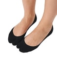 thumbnail image 3 of Ljudmp Women's No Show Tabi Socks Split Toe Socks Non-Slip Liner Socks for Flip Flops Silicone Heel Grip Low Cut Cotton Sock Black, 3 of 3