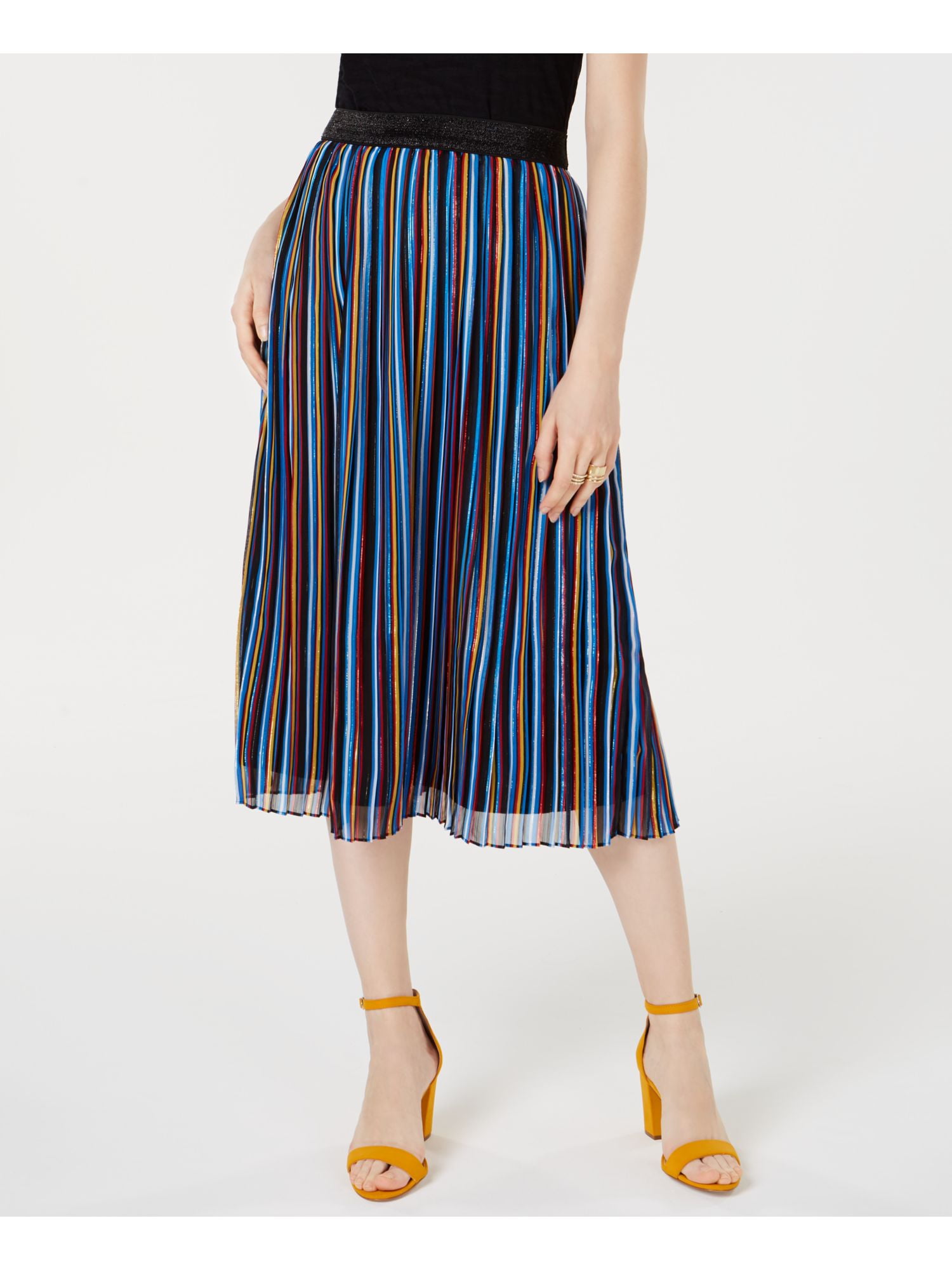 womens rainbow pleated skirt