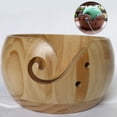 thumbnail image 3 of Wooden Yarn Bowl Multifunction Crochet Wool Thread Storage Holder with Carved Hole 2, 3 of 5