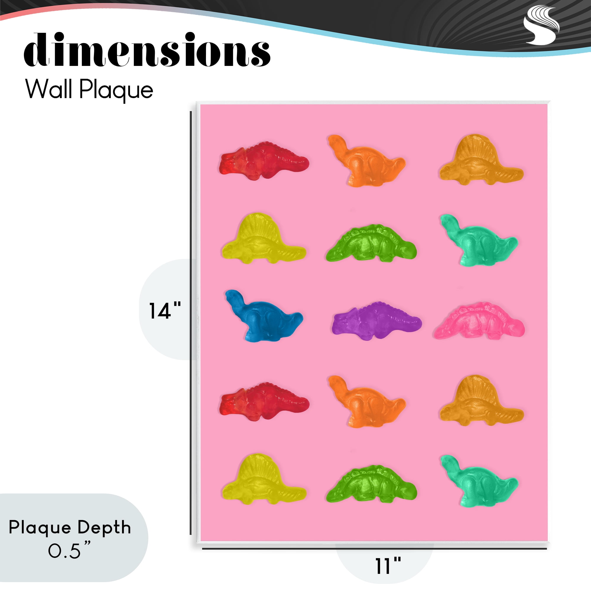 Stupell Industries Dinosaur Candies on Pink Wall Plaque Art, design by LISH Creative