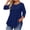 Navy, variant on Staron Women's Casual Loose 3/4 Sleeve T-Shirt Round Neck Plus Size Top Basic Comfy Relaxed Spring Summer Blouse, Navy XL