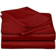 thumbnail image 2 of 600 Thread Count |100% Egyptian Cotton| Ultra Soft | Cooling for Hot Sleepers | Twin Size 4 Piece Sheet Set Fit 19" Inch to 21" Inch Deep Pocket { Burgundy Solid }, 2 of 5