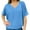 Blue, variant on 2025 Trendy V-Neck Tee - European/American Market Loose Casual Short Sleeve Top | Yubnlvae | Weekeen Top Take A Chance Top Bat Wing Tops for Women Knit Tops (Blue | 4XL)