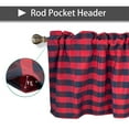 thumbnail image 3 of Kitchen Valances for Windows, 2 Pack Buffalo Plaid Valance Curtains, Short Checkered Farmhouse Living Room Window Treatment Decor, 16" x 56", Red - Black Curtains, 3 of 7
