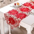 thumbnail image 6 of Luoshdecor Christmas Embroidered Table Runner,Cutwork Red Gold Poinsettia Flowers Table Runners, for Valentine's Day Christmas Wedding Holiday Dining Table Decor 14.9x69 in, 6 of 7