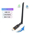 thumbnail image 2 of Wifi Adapter Dual Band 2.4GHz 5GHz Wifi Usb 1200Mbps Wireless WiFi Dongle with 5dB Antenna PC Computer Network Card Receiver, 2 of 7