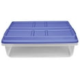 thumbnail image 4 of (2 pack) Hefty 40 Quart Clear Latched Storage Bin with HI-RISE Blue Lid, 4 of 5