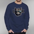 thumbnail image 3 of Men's 330g 100% Cotton Cartoon Cat Pattern Dropped Shoulder Crew Neck Sweatshirt, 3 of 15