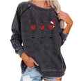 thumbnail image 2 of Nouveaux Hauts pour Femmes 2023 Manches Longues Col Rond Hauts Chemises Amples Imprimé de Noël Blouse Graphique Coupe Décontractée Chandail en Molleton Oversize pour Femmes, 2 of 6