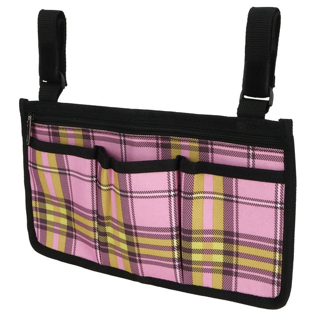 Bolsa colgante para silla de ruedas, bolsa lateral multibolsillos para silla de ruedas, bolsa de almacenamiento, bolsa lateral para silla de ruedas, funcionalidad inteligente Jadeshay A