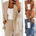 thumbnail image 2 of Skymirror Suit Jacket Solid Color Turndown Collar Women Long Sleeve Buttons Blazer for Dating, 2 of 8