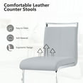 thumbnail image 3 of Lecut Bar Stools Set of 4, 25" Counter Height Bar Stools with Back and Footrest, Modern Leather Counter Stools, Armless Bar Chairs for Kitchen Island, Pub, Bar, 3 of 7