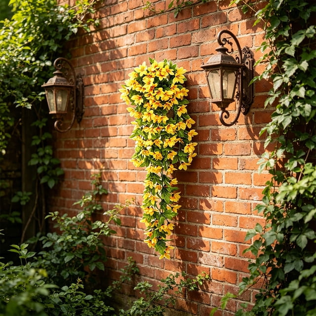 Flores Colgantes de Glicinia Artificial – Enredaderas Artificiales de Seda para Arcos de Boda, Paredes, Vallas de Jardín y Decoración de Interiores y Exteriores.
