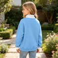 thumbnail image 5 of YUANxueke Boys & Girls Fleece Color Block Sweatshirt Long Sleeve Zip Up Mock Neck Pullover Top,Blue,7 Years, 5 of 8