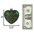 thumbnail image 3 of Christmas by Krebs Blown Glass Collectible Ukrainian Figurine (3.75" Christmas Night Green Hearts with Snowflake), 3 of 7