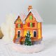 thumbnail image 5 of Advancent Resin Christmas Scene Snow House LED Desktop Set Decoration Village Kits de decoración para fiestas casa coralina, 5 of 6