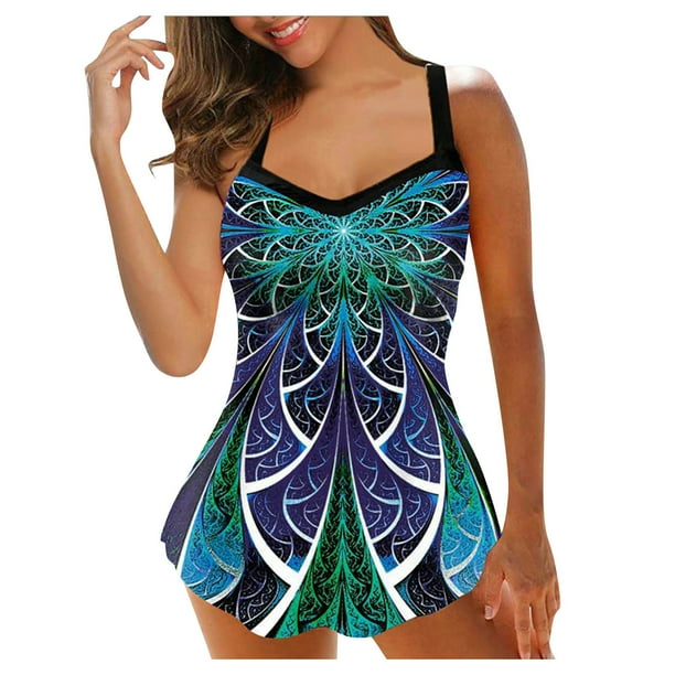 Ichuanyi Swimsuits for Women Clearance Women Plus Size Print Strappy