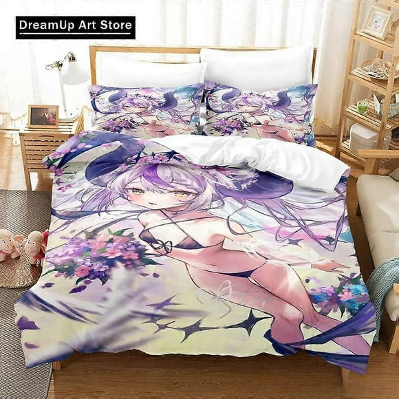 a3979 Bed Sheets Kawaii Girl La+ 2 Pillow Shams) 3980 Pillow Shams)(200x200cm 78x78in)