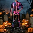 thumbnail image 2 of Men's Halloween Skeleton Bodysuit, 3D Bone Print Clothes, Long Sleeve Jumpsuit, S-4XL, 2 of 5