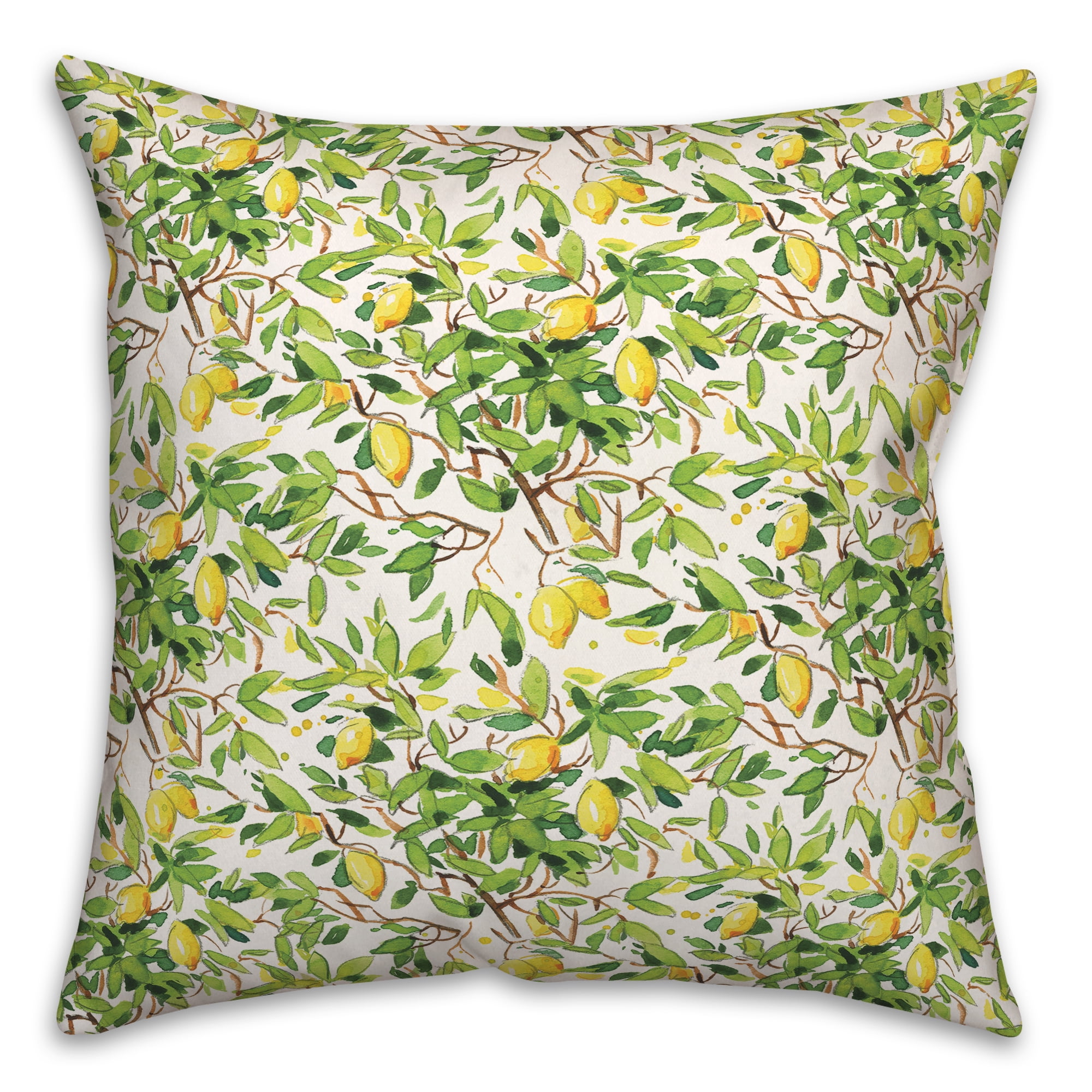 Creative Products Watercolor Lemon Tree Pattern 18 x 18 Indoor / Outdoor Pillow