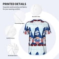 thumbnail image 4 of Balery Cute Gnomes in USA Baseball Jersey for Men Casual Button Down Shirts Short Sleeve Active Team Sports Uniform-Small, 4 of 9