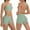 Green, variant on Women's 2 Piece Workout Set Backless Sports Bras High Waist Shorts Sets Seamless Yoga Gym Activewear, S