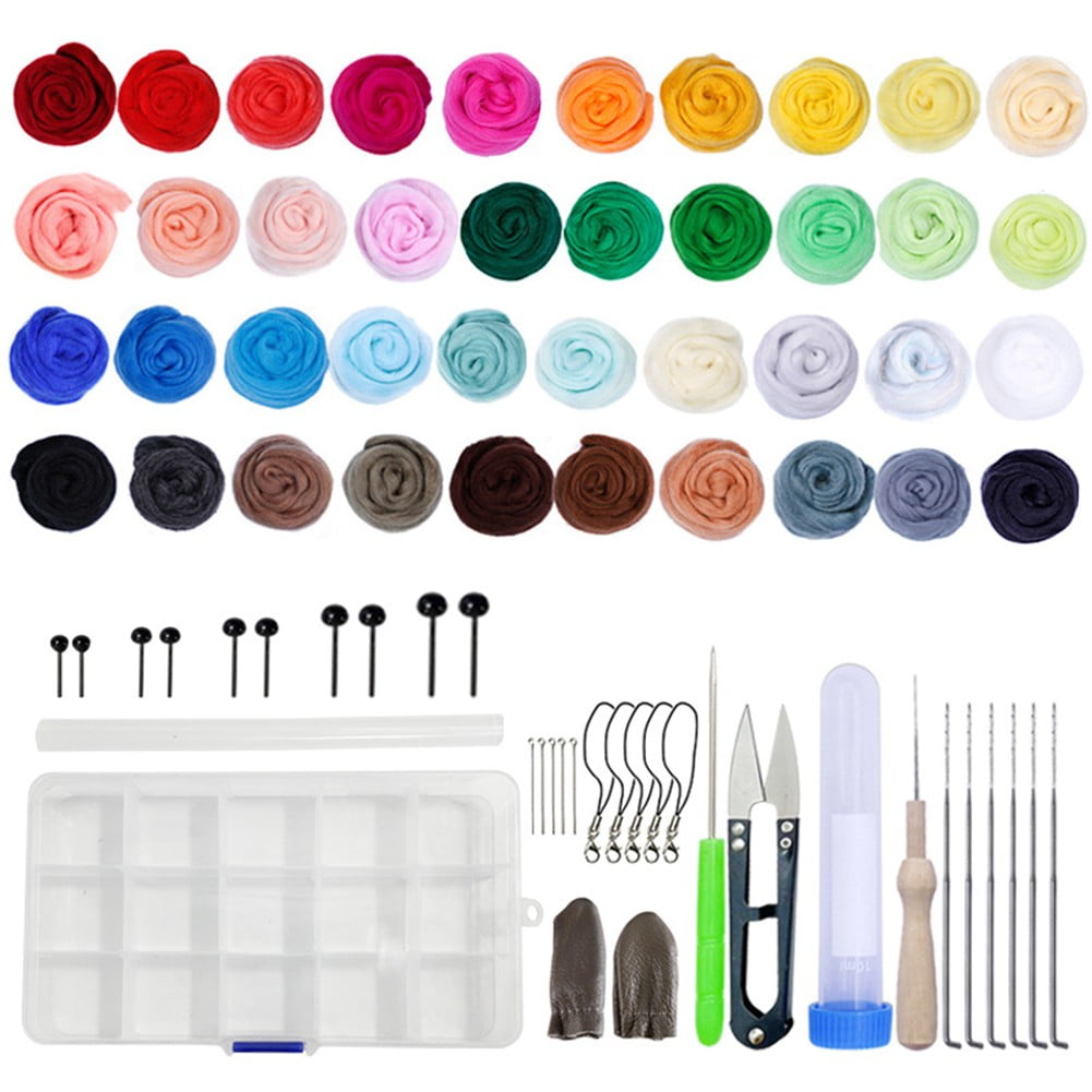 Complete Needle Felting Kit Handmade Wool Felt Material and Essential Tools
