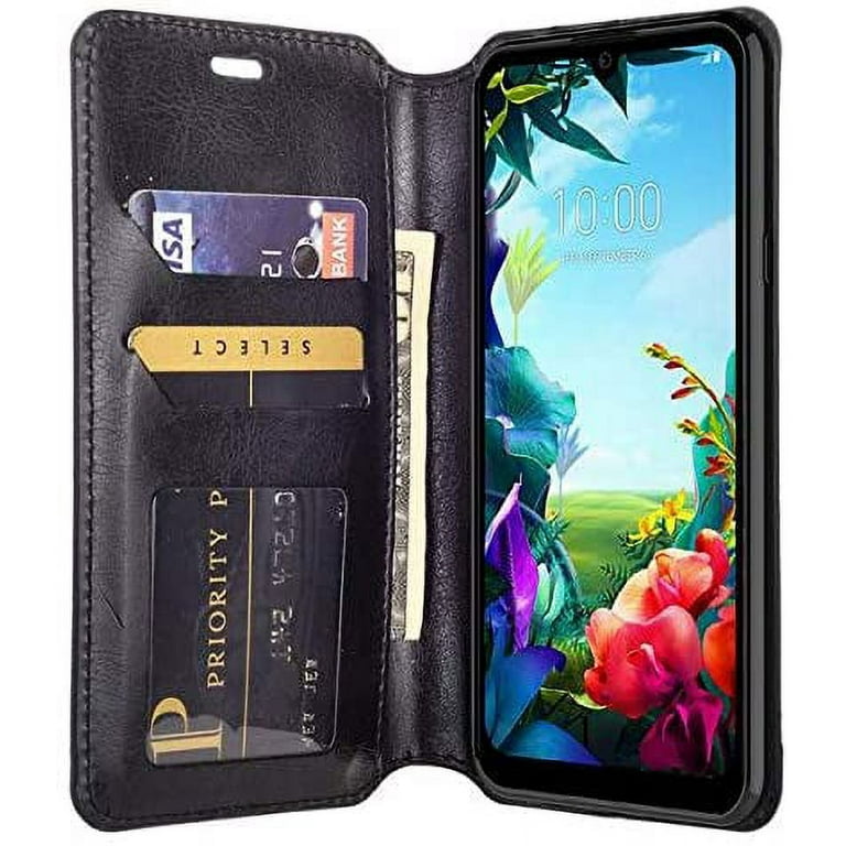 LG K51 LG Reflect L555DL Q51 Case Pu Leather Wallet Phone Case Kickstand Cute Girls Women Cover for LG K51 Black