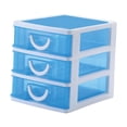 thumbnail image 2 of Organizador de escritorio con 3 cajones azul para maquillaje, 2 of 8