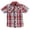1036W - Red / Navy / White, variant on Gioberti Boys Casual Western Plaid Pearl Snap-on Buttons Short Sleeve Shirt