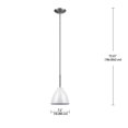 thumbnail image 4 of Globe Electric Rickon 1-Light Pendant, White Finish, Brushed Steel Accent, Designer Chevron Fabric Cord, 65621, 4 of 5