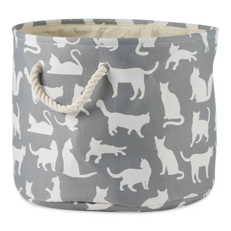 UPC: 0072456142849 | Polyester Pet Bin Cats Meow Gray Round Small 9x12x12