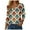 Khaki, variant on GEWSEY Womens 3/4 Sleeve Tops Summer Henley V-Neck Tshirts Casual Pleated Blouse Dressy Loose Floral Basic Tee (Khaki, L)