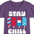 thumbnail image 3 of Instant Message - Americana - Stay Chill Patriotic Popsicles - Toddler & Youth Girls Short Sleeve Graphic T-Shirt, 3 of 6