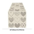 thumbnail image 3 of Khaki Heart Table Runner Valentine's Day Flax Tablecloth Romantic Dinner Setting Wedding Anniversary Decor Home Table Decoration 4 Sizes, 3 of 5