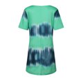 thumbnail image 6 of Aofany Business Casual Tops for Ladies Blouses Women Plus Size Tops Tie-Dye Print Short Sleeve V-Neck Blouse Pleated Hem Shirt Green 4Xl, 6 of 6