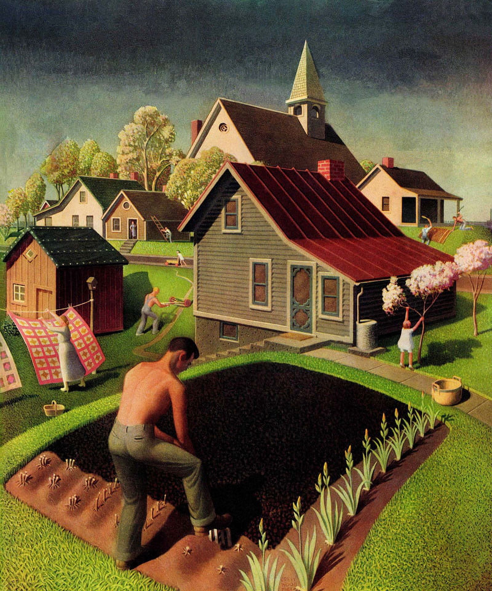 Marmont Hill "Spring 1942" by Grant Wood Painting Print on Canvas