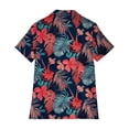 thumbnail image 4 of DHFJKG Women's Baggy Lapel Shirt Short Sleeve Summer Floral Print Button Down Beach Hawaii Vacation Clothes Trendy Tops, 4 of 5