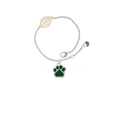 thumbnail image 2 of Delight Jewelry Silvertone Large Green Paw - Goldtone Leaf Delicate Bracelet, 6.25+1.75", 2 of 4
