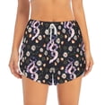 thumbnail image 2 of Goofa Snake And Floral1 Printed Women 2 in 1 Running Shorts,Quick Dry Athletic Workout Shorts,High Waisted Athletic Shorts with Liner Pockets-Small, 2 of 9