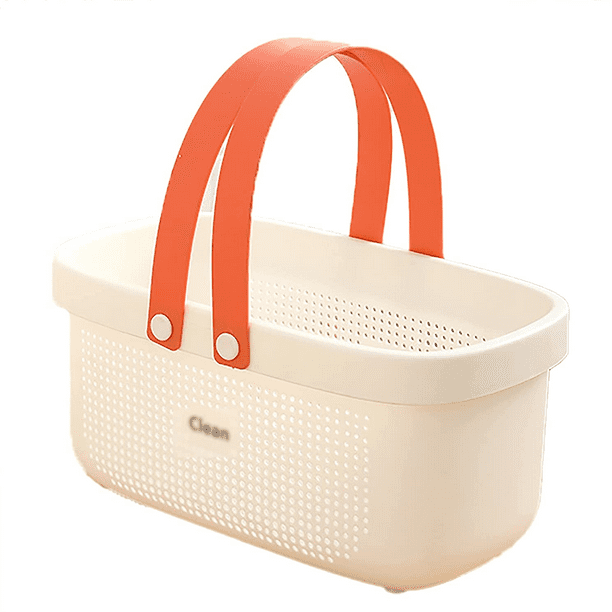Cesta de almacenamiento de plástico con asa Cesta de ducha portátil Organizador Baño Cocina Dormitorio Levamdar CPB-DE-WX210-2