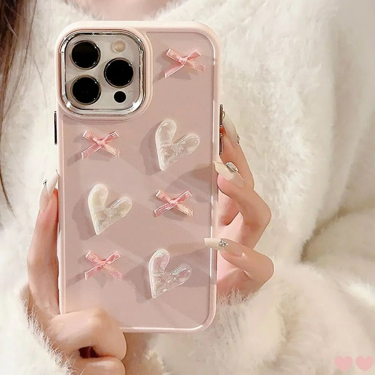 Korean 3D Laser Love Heart Pink Bow Silk Ribbon Case For iPhone 11 12 13 14 15 Pro Max XS X XR 7 8 Plus Sweet Girl Phone Cover - Walmart.com Korean 3D Laser Love Heart Pink Bow Silk Ribbon Case For iPhone 11 12 13 14 15 Pro Max XS X XR 7 8 Plus Sweet Girl Phone Cover - Walmart.com