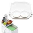 thumbnail image 2 of Bag Top Tray Organizer For Most Hole Totes, Divided Insert With Cup Holders & Phone Slot, Storage Rack For Pool, Travel & Beach Accessories, White, 2 of 6
